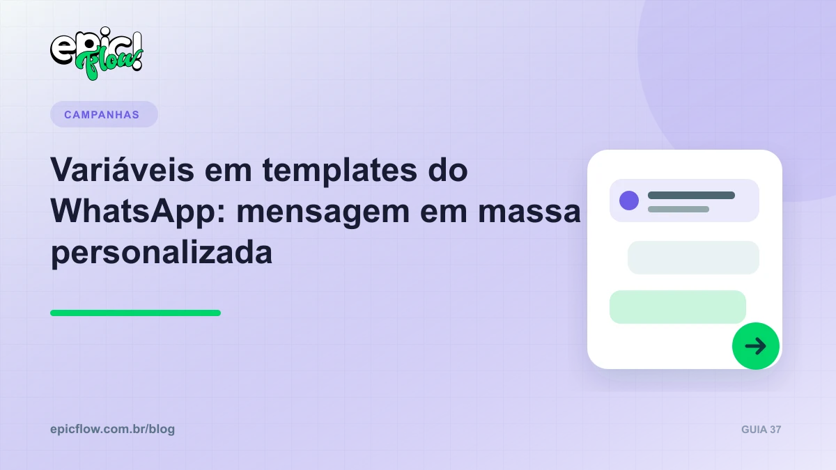 Modelo de mensagem do WhatsApp com campos variáveis destacados